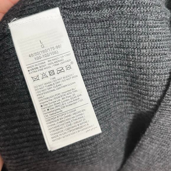 Banana Republic Womens Merino Wool Suede Sweater Dress L Gray Black Utility Coat - Picture 13 of 14